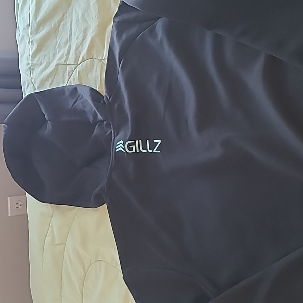 Black Fishing Hoodie with Blue Accents - Picture 6 of 6
